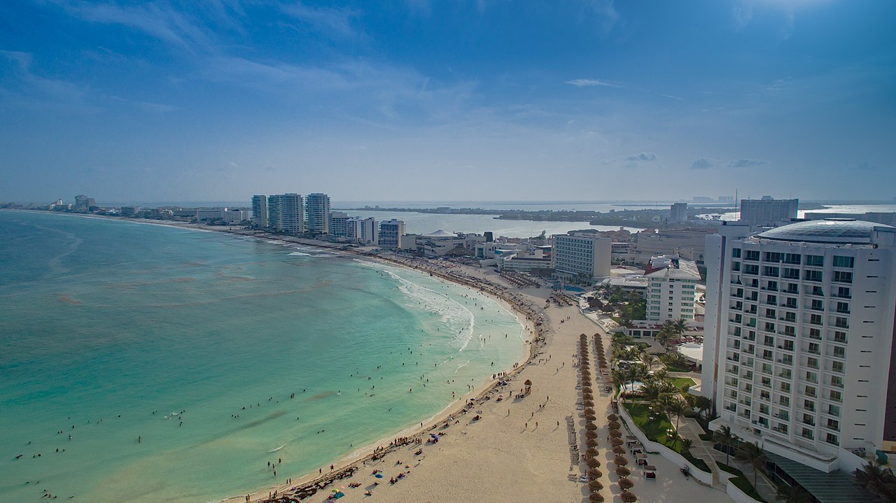 Luftbildaufnahme von Cancun.