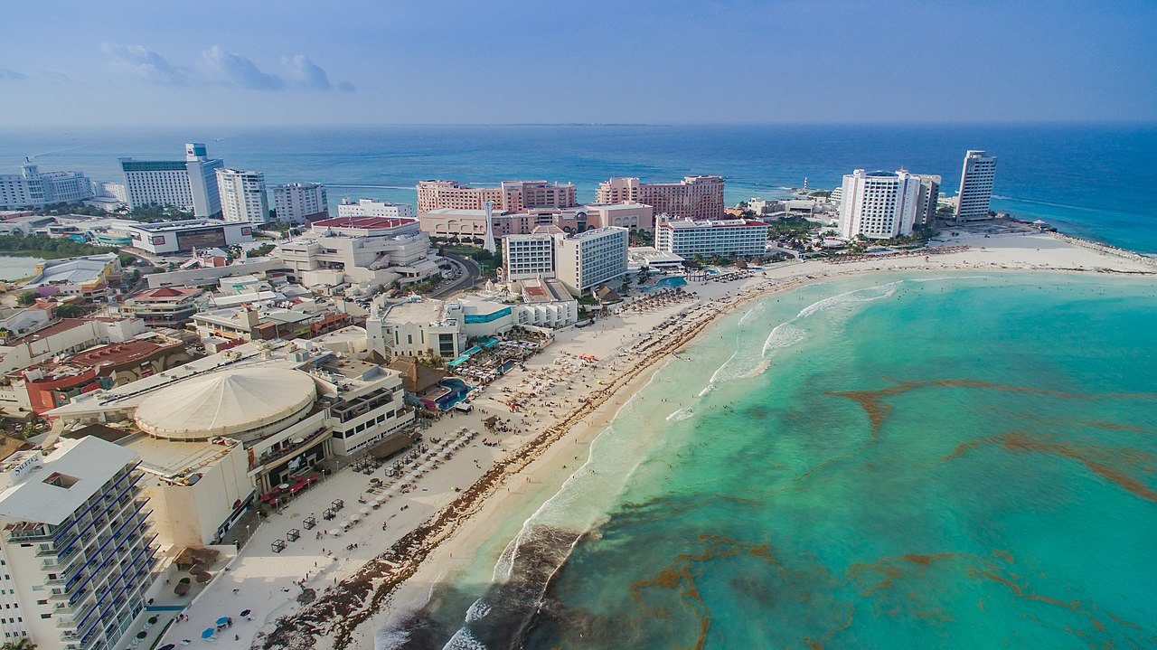 Luftbildaufnahmen von Cancun.