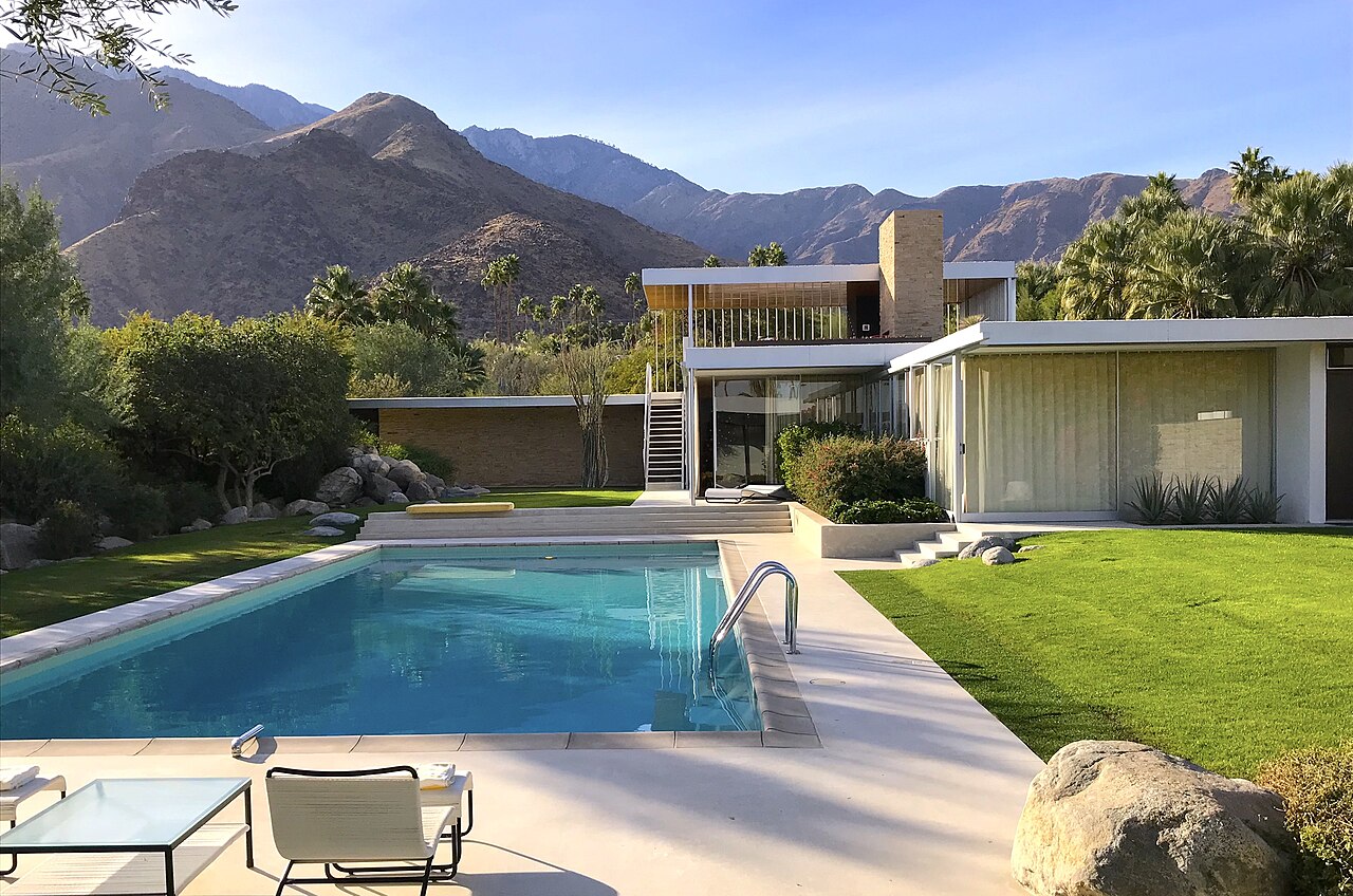 View of the Kaufman House from the pool deck