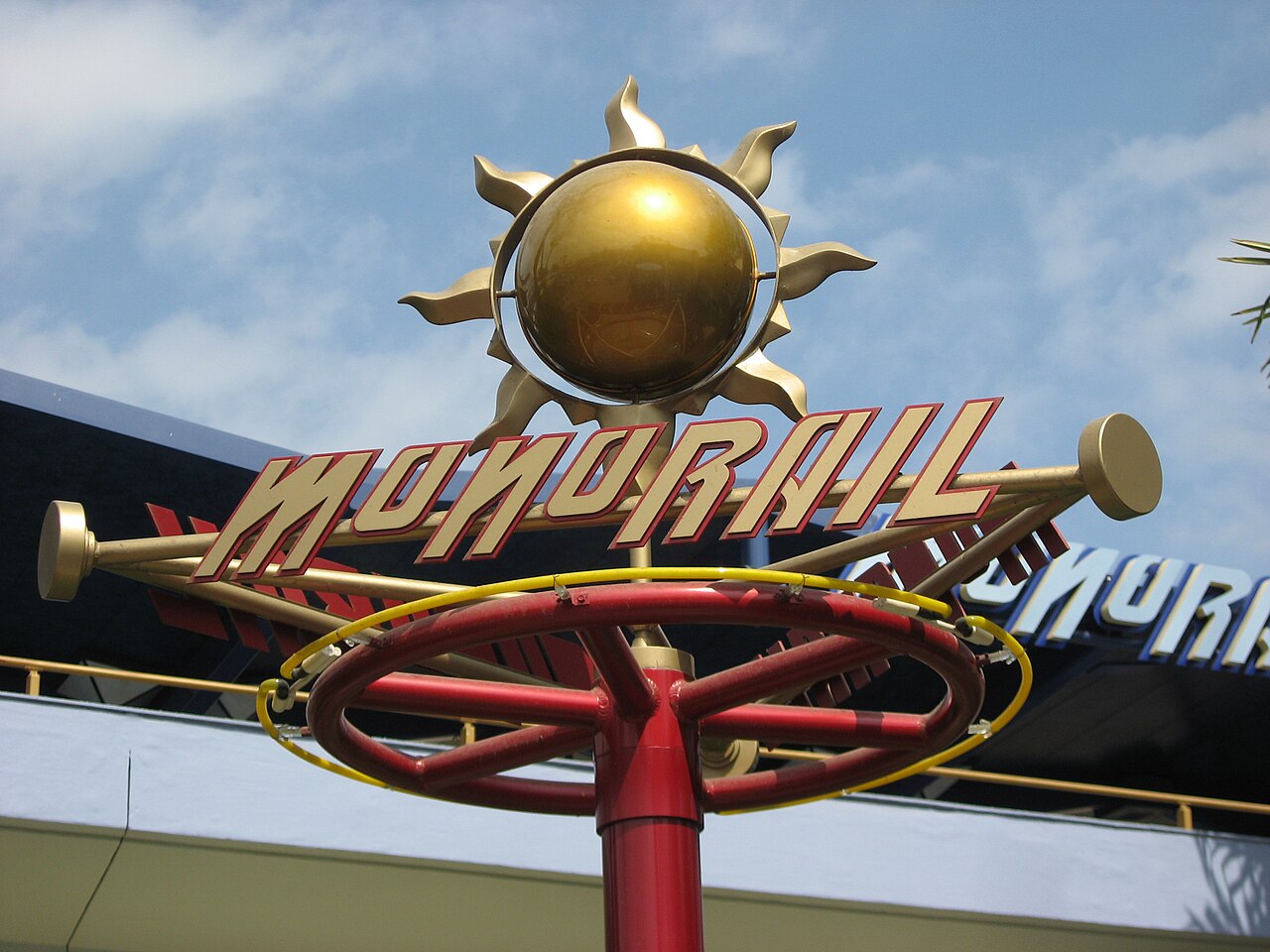 Monorail sign at Disneyland.