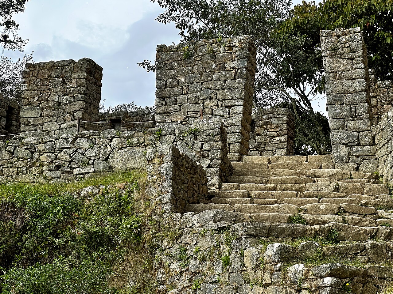 Inca Trail, Machu Picchu, Cusco, Peru. Intipunku (Quechua for “sun gate”) is an Inca archaeological site located along the final section of the Inca Trail, approximately 1-1/4 miles (2 km) from Machu 