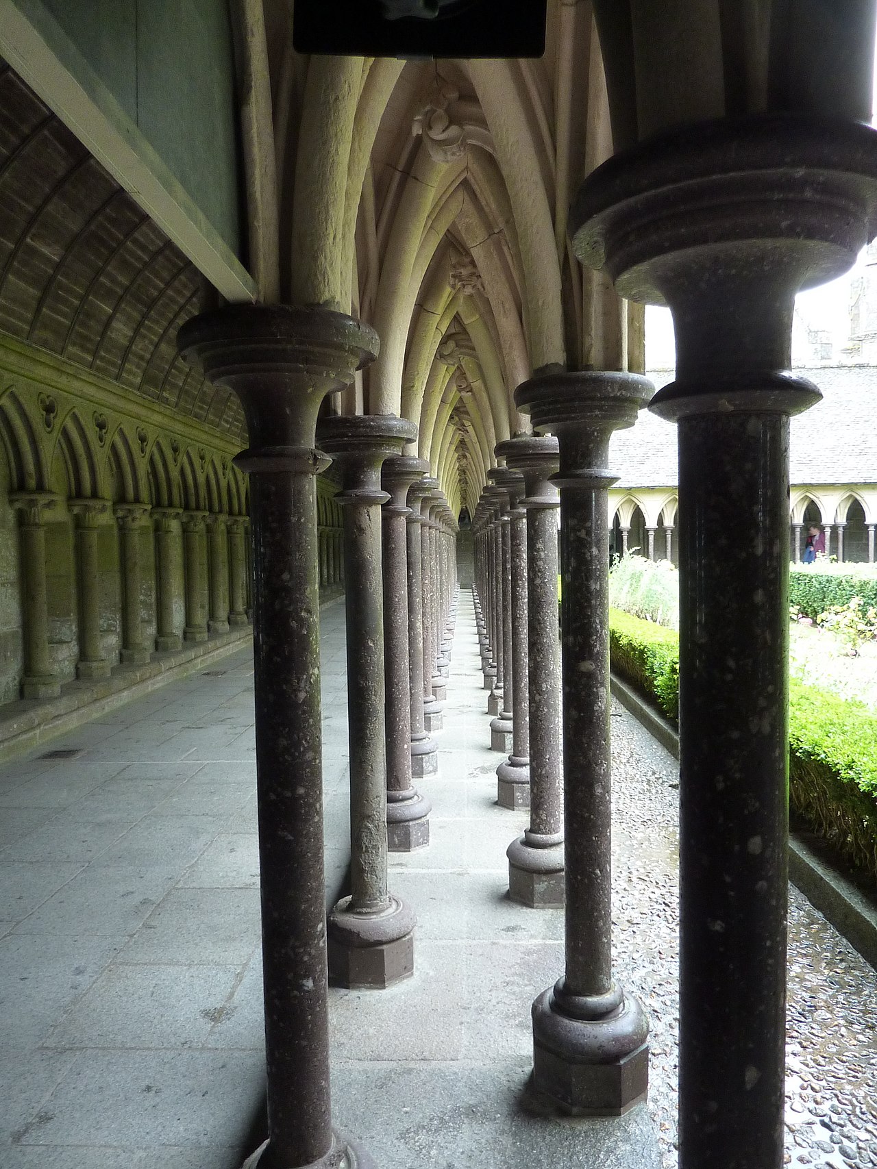 Cloister of Mont Saint-Michel Abbey, Normandy, France