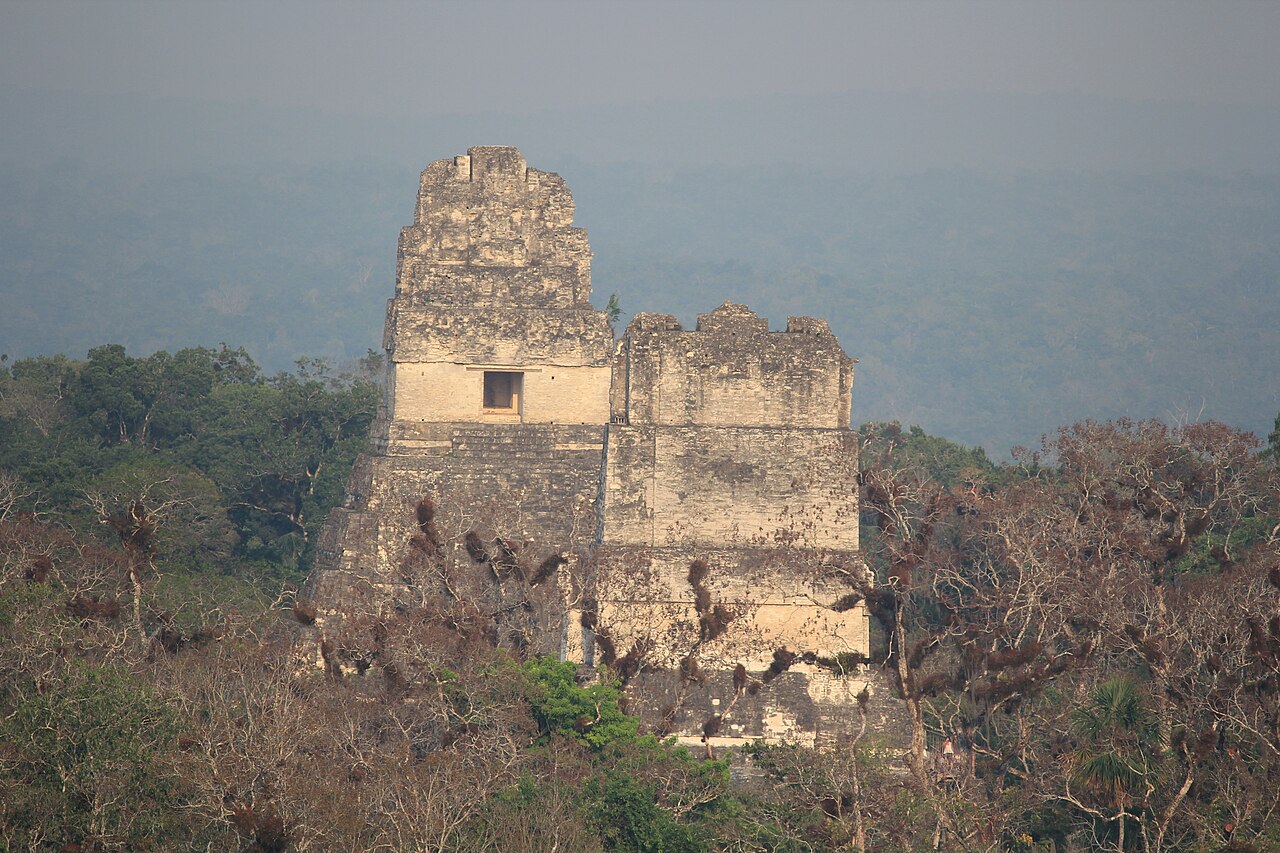 Temples I and II from Temple IV, Tikal, 2014